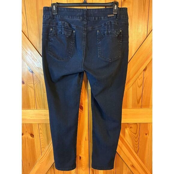 Anthropologie Pilcro High Rise Dark Wash Denim Zip Legging Shimmer Size 28 (8839 - Picture 5 of 7